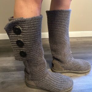 UGG Gray Boots Cozy Knit Design